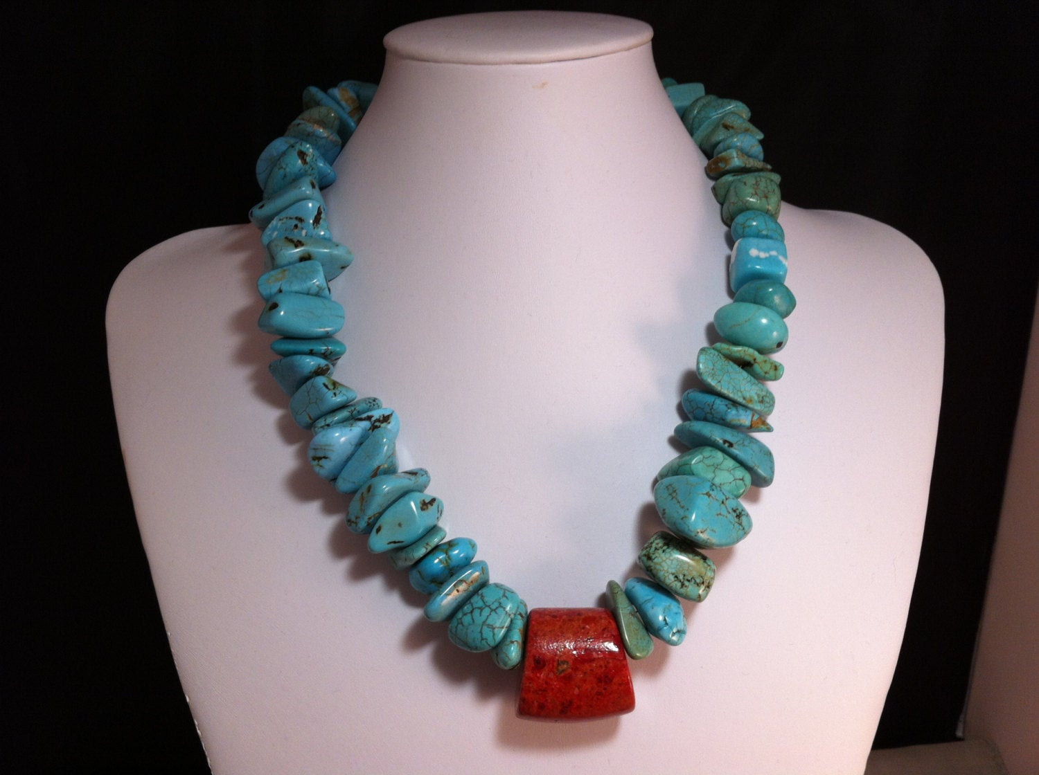 Turquoise Stone Necklace
 Stone Faux Turquoise Necklace Turquoise by