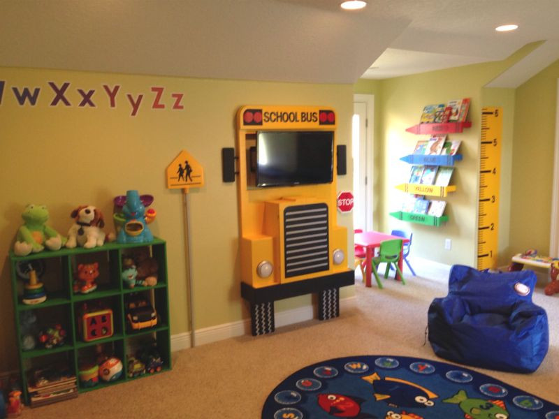 Tv For Kids Room
 School Bus TV shelf for kids classroom playroom Designed