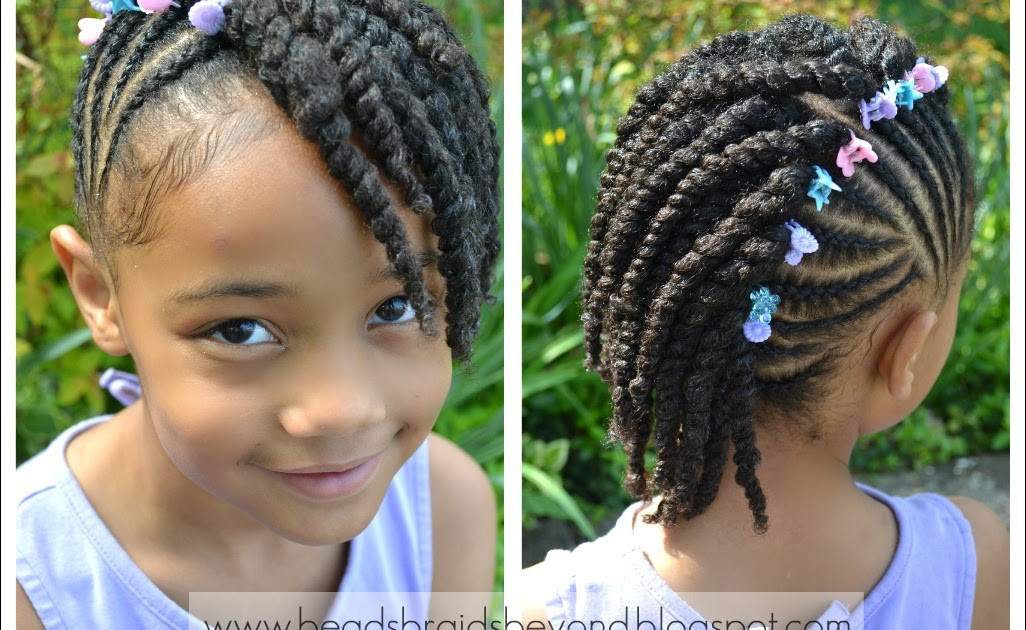 Twisty Hairstyles For Kids
 Side Cornrows with Two Strand Twists