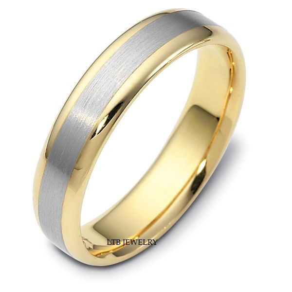 Two Tone Gold Wedding Bands
 MENS 10K TWO TONE GOLD WEDDING BANDS SATIN FINISH WOMENS 5