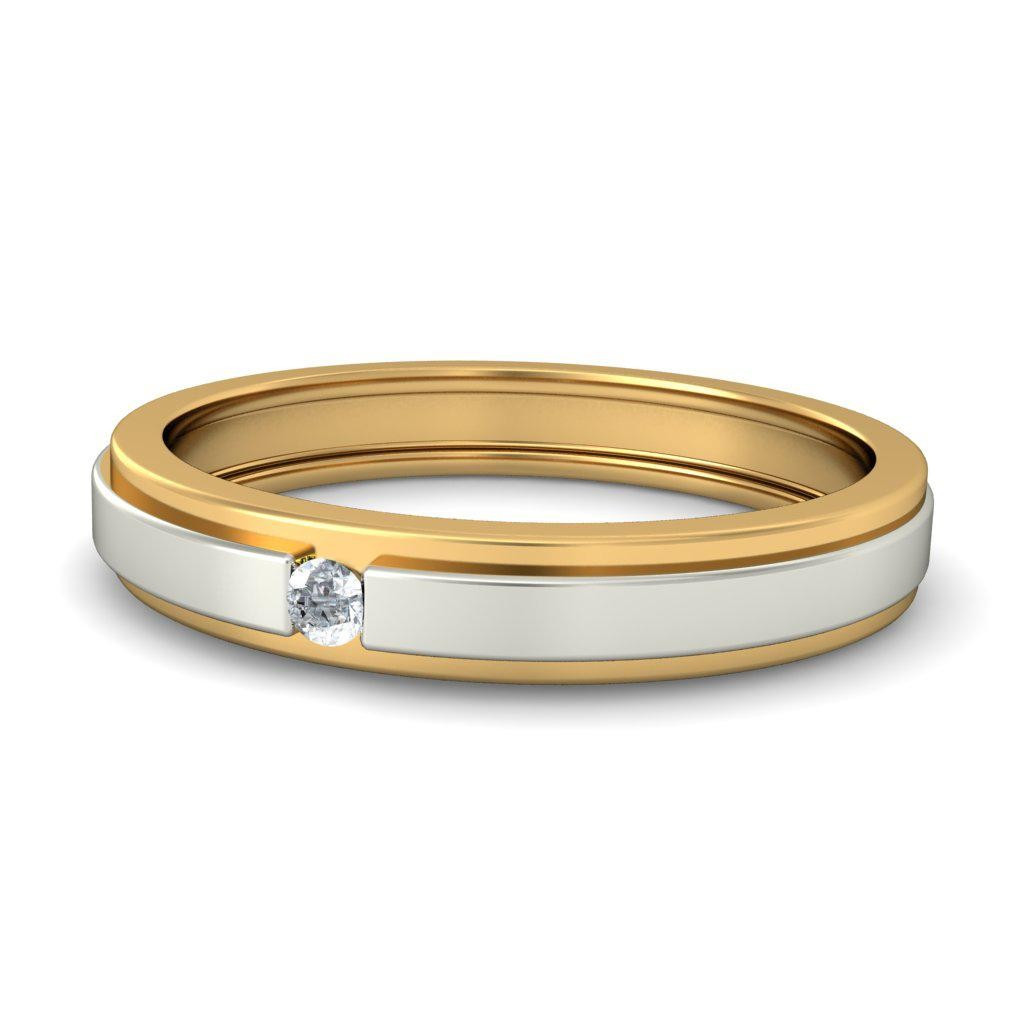 Two Tone Gold Wedding Bands
 Affordable Round Diamond Wedding Band in Two Tone Gold