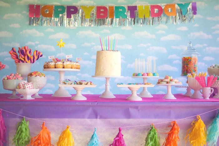 Unicorn And Rainbow Birthday Party Ideas
 Kara s Party Ideas Rainbow Unicorn Themed Birthday Party
