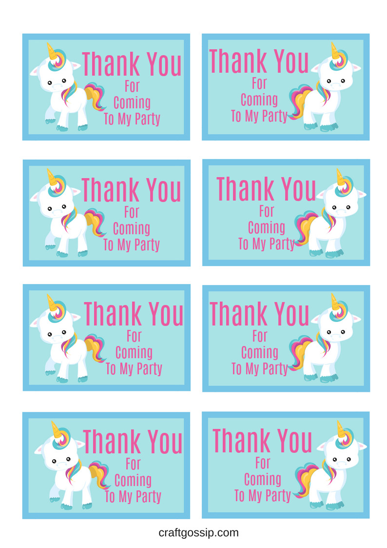 Unicorn Birthday Party Food Ideas Name
 Free Printable Unicorn Party Gift Tag – Party Ideas