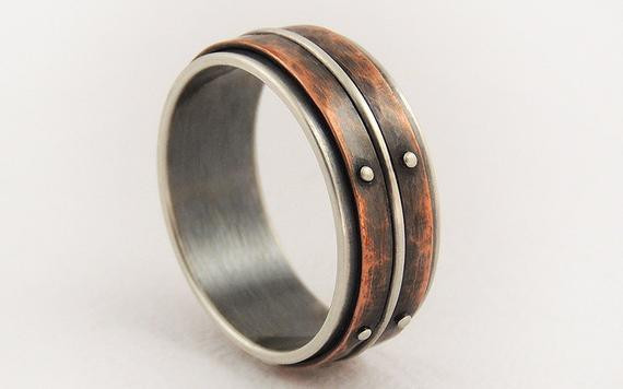 Unique Mens Wedding Rings
 Unique mens wedding ring men engagement ringsilver copper