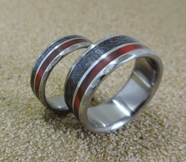 Unique Wedding Ring Sets His And Hers
 Titanium Rings Meteorite Rings Wedding Rings Wedding