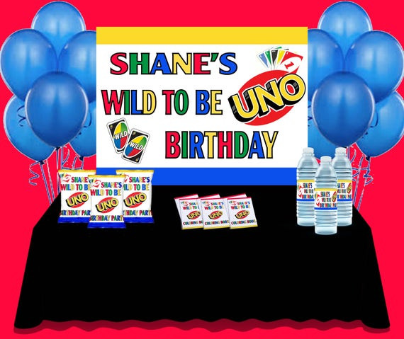 Uno Birthday Party
 PRINTED & SHIPPED UNO First Birthday Party Theme
