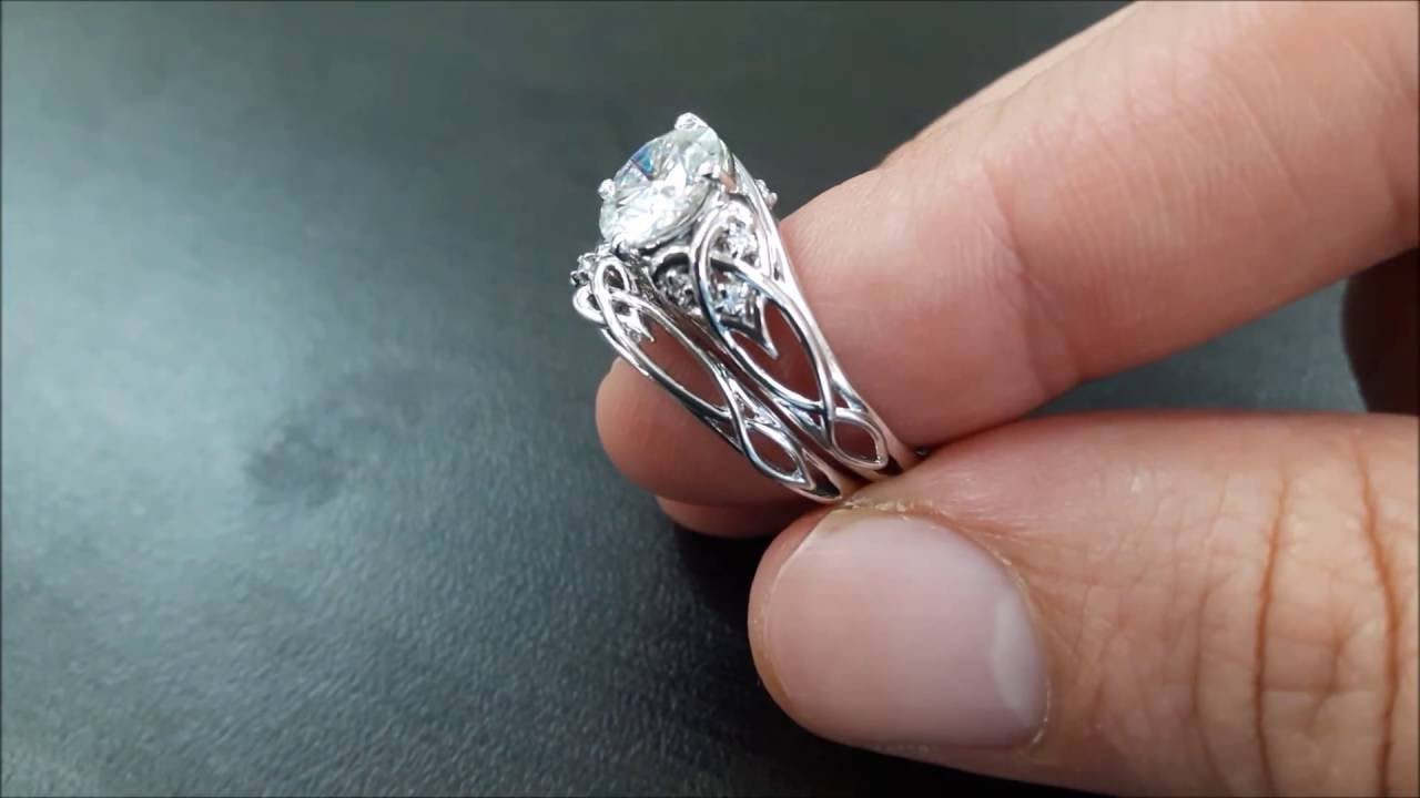 Unusual Wedding Rings
 14K White Gold Unique Engagement Rings 2 Carat Diamond