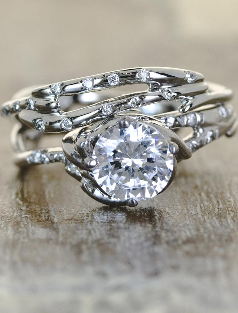Unusual Wedding Rings
 Daya Sculptural Diamond Engagement Ring