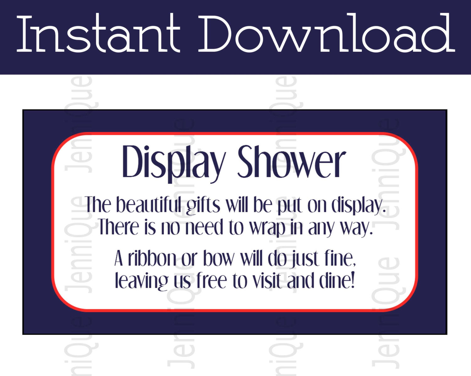 Unwrapped Gifts At Baby Shower
 Printable Display Shower Invitation Insert Baby Shower Invite