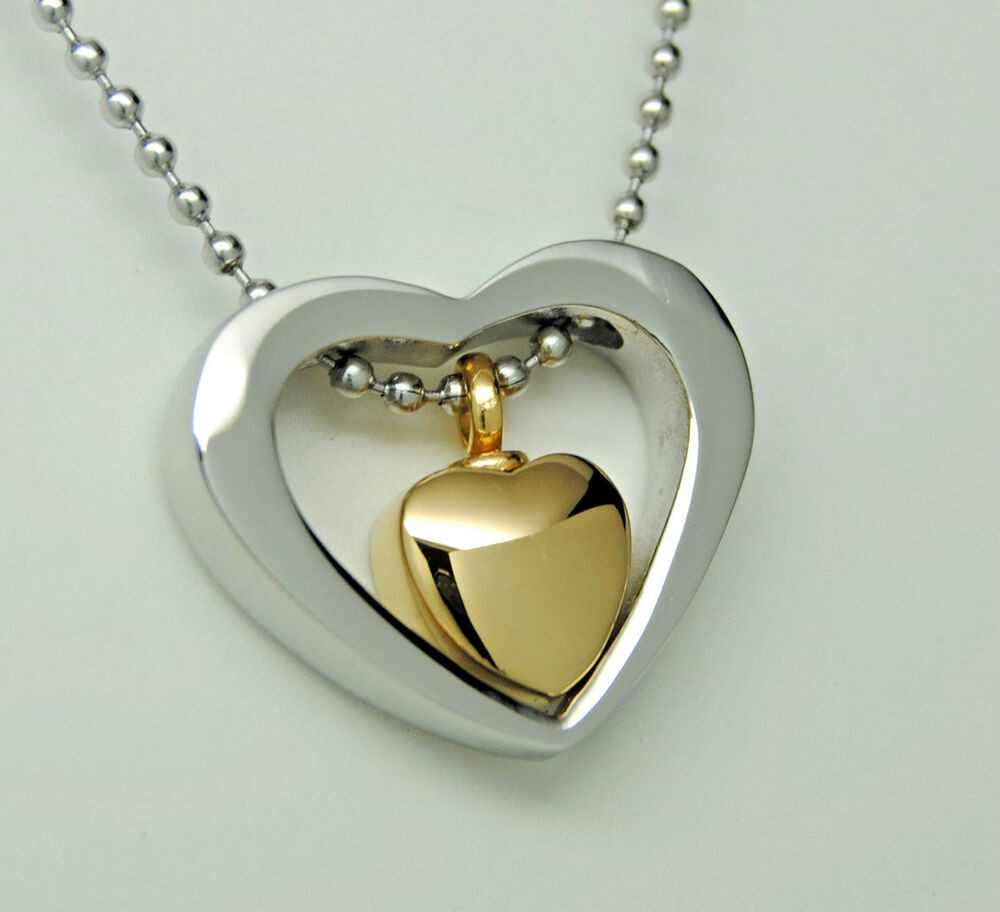 Urn Pendant Necklace
 Heart Cremation Urn Jewelry Gold Heart Urn Necklace