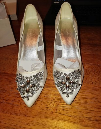 Used Wedding Shoes
 Wedding Shoes Size 7 White Used ce High Heels For Sale