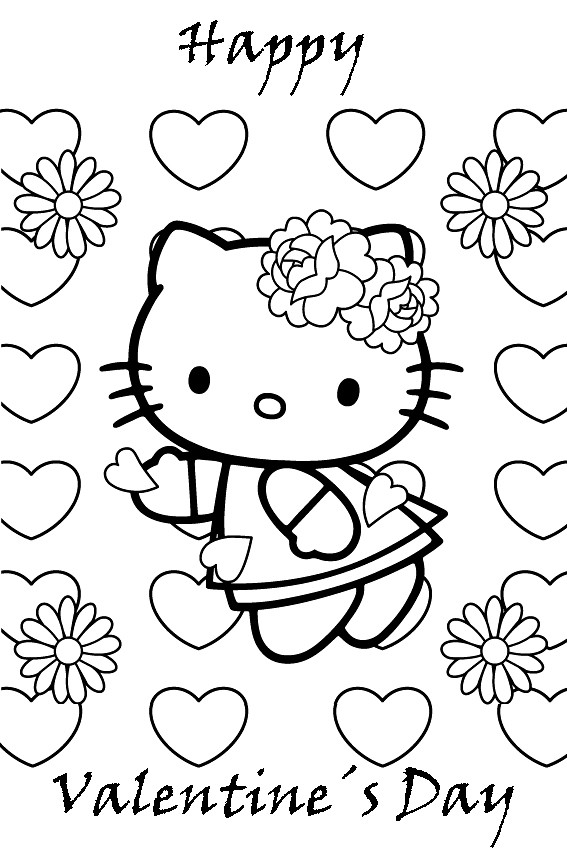 Valentine Coloring Sheets Free Printable
 Hello Kitty Valentines Coloring Pages