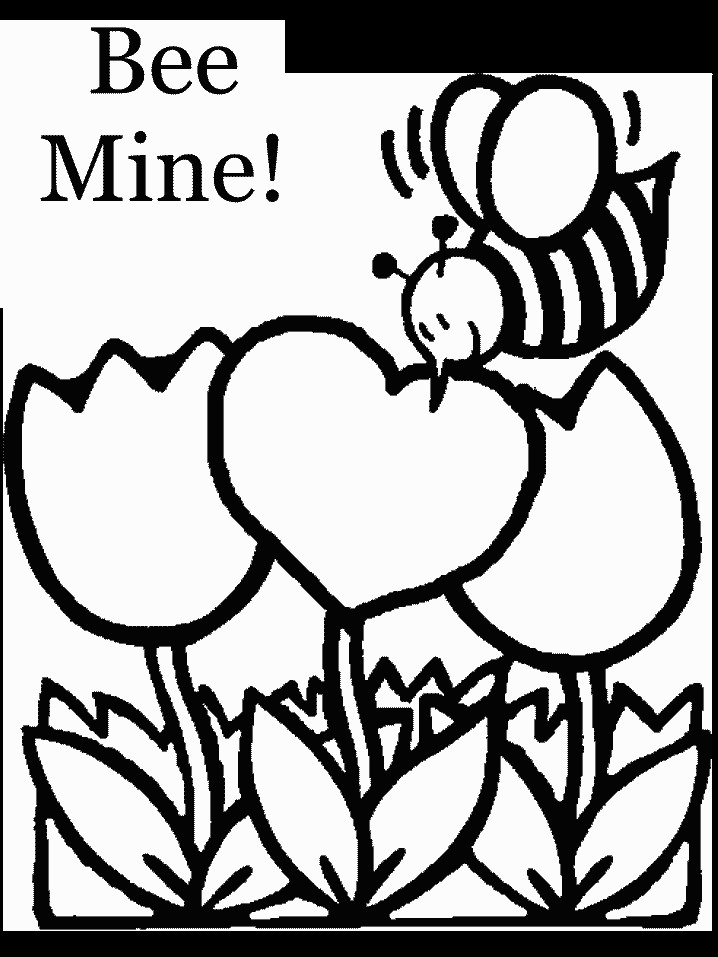 Valentine Day Coloring Pages Printable
 transmissionpress Valentine s Day Bee Coloring Pages