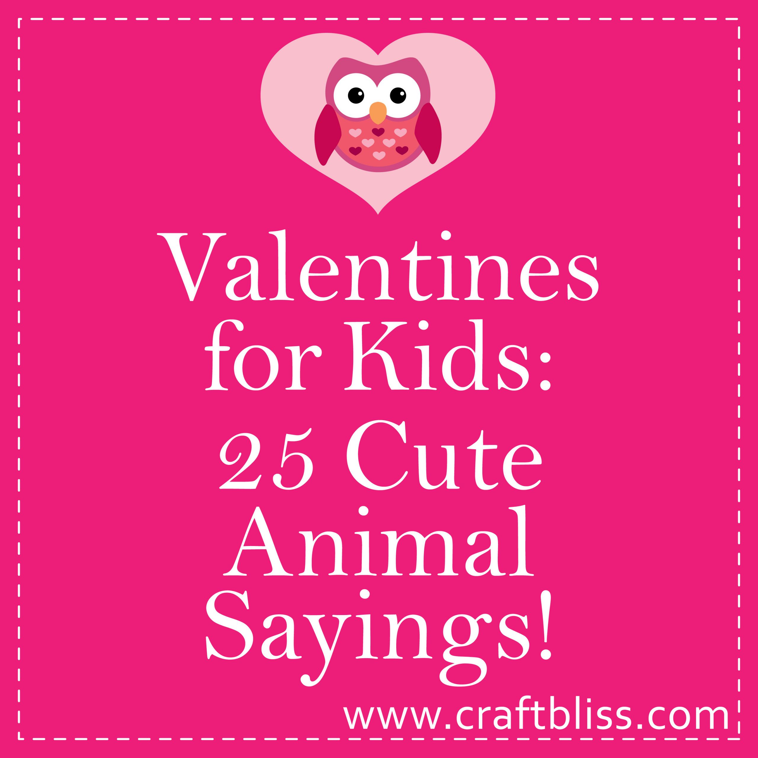 Valentine Day Quotes For Kids
 Sayings Valentines For Kids Christmas Card Cute Animal