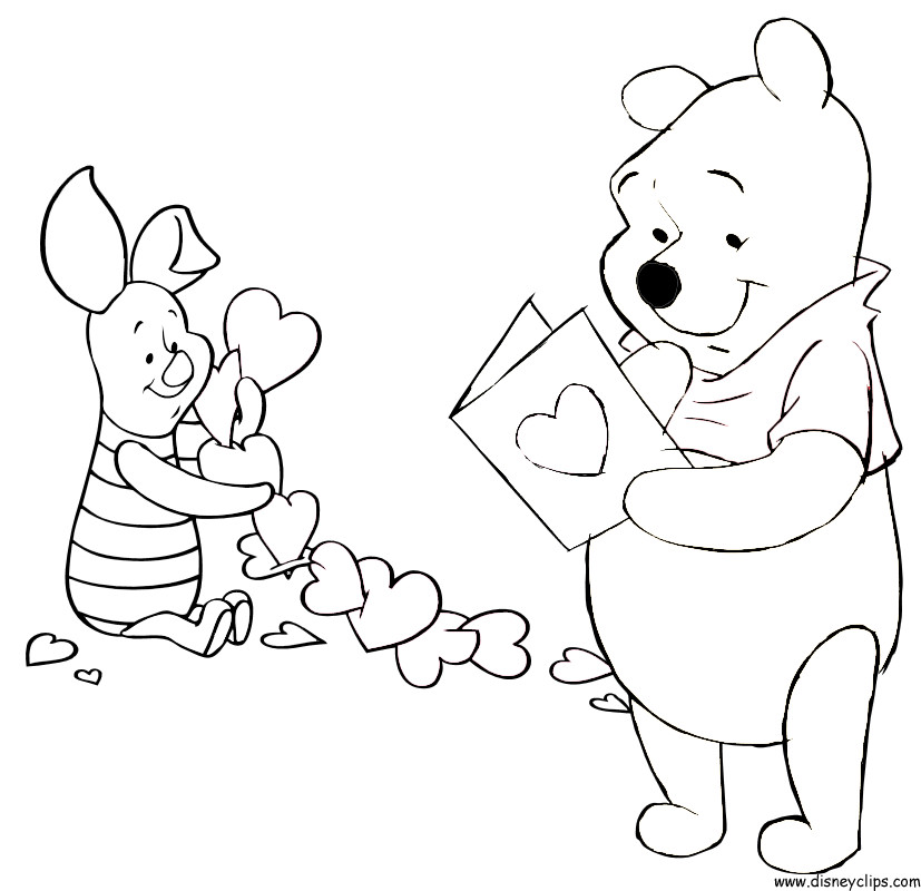 Valentines Day Coloring Pages Printable
 Disney Valentines Day Coloring Pages Coloring Home