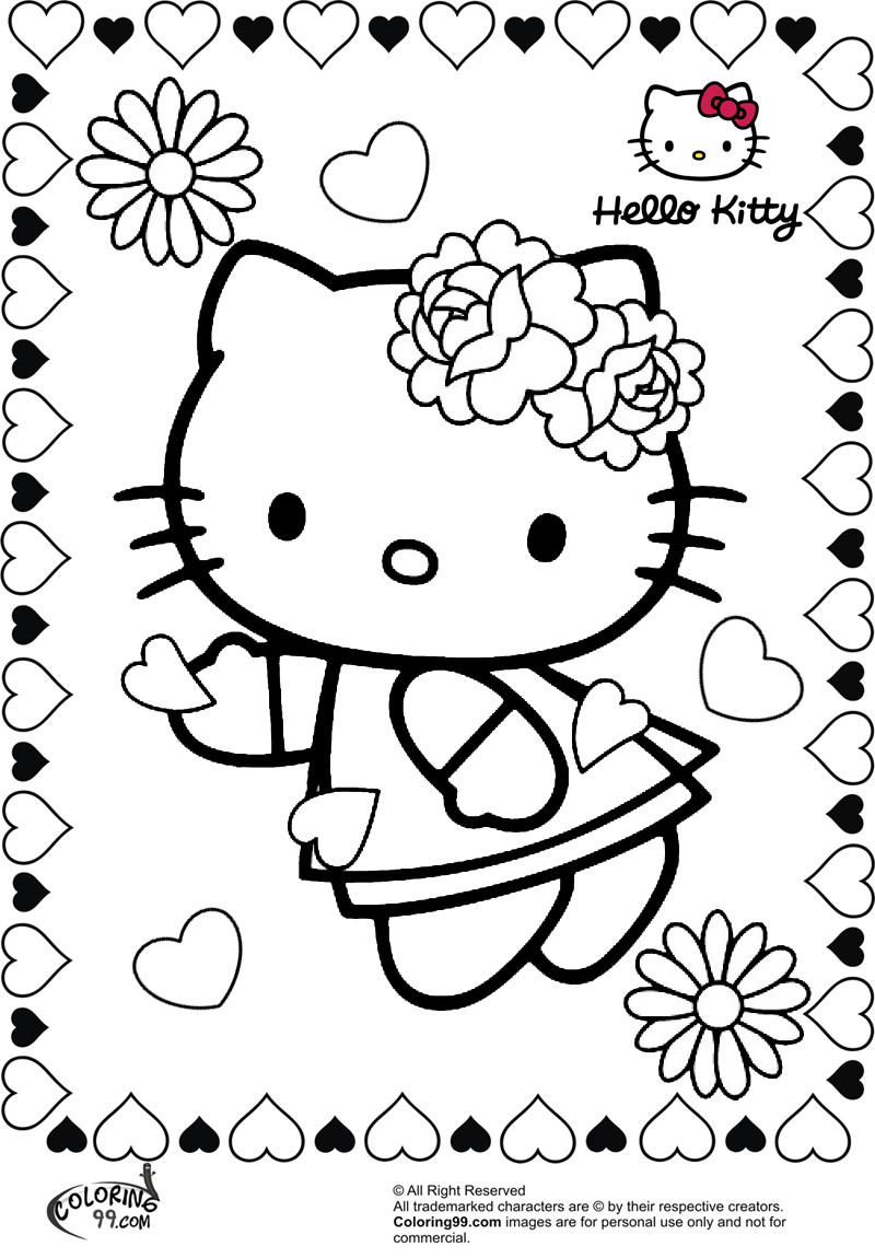 Valentines Day Coloring Pages Printable
 Hello Kitty Valentine Coloring Pages