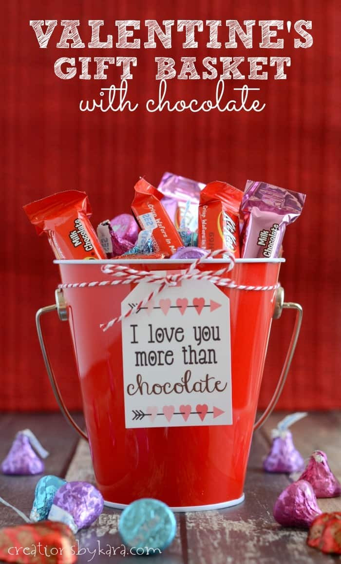 Valentines Ideas Gift
 Chocolate Lover s Valentine s Gift Baskets with Printable