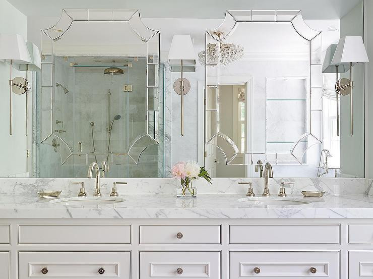 Vanity Wall Mirrors For Bathroom
 Mirror on Top of Vanity Mirror Transitional Bathroom