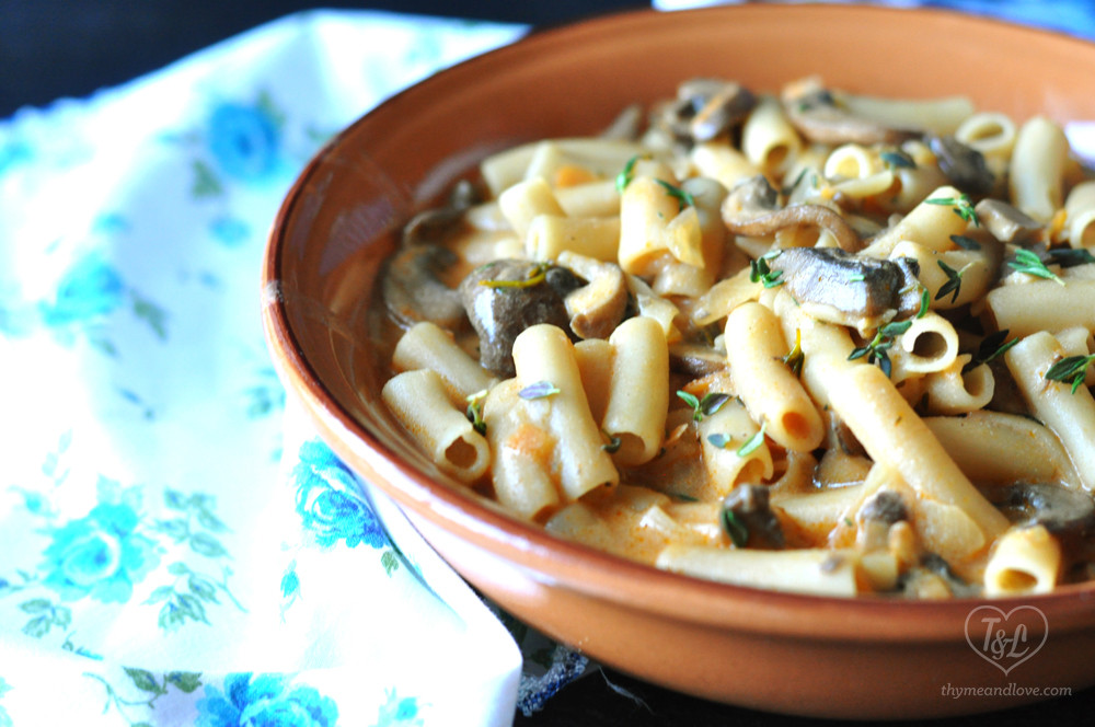 Vegan Mushroom Pasta Recipes
 Vegan Mushroom Penne Pasta Thyme & Love