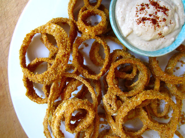 Vegan Onion Rings
 RAW Food for Truth ion Rings with Chipotle Mayonnaise