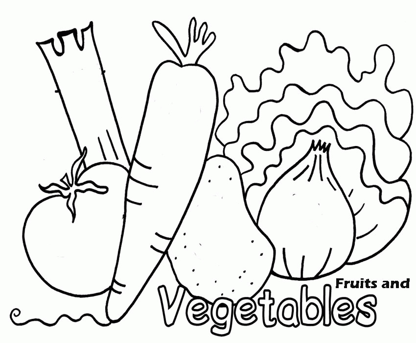 Vegetable Coloring Book Kids
 Fruits And Ve ables Coloring Pages For Kids Printable