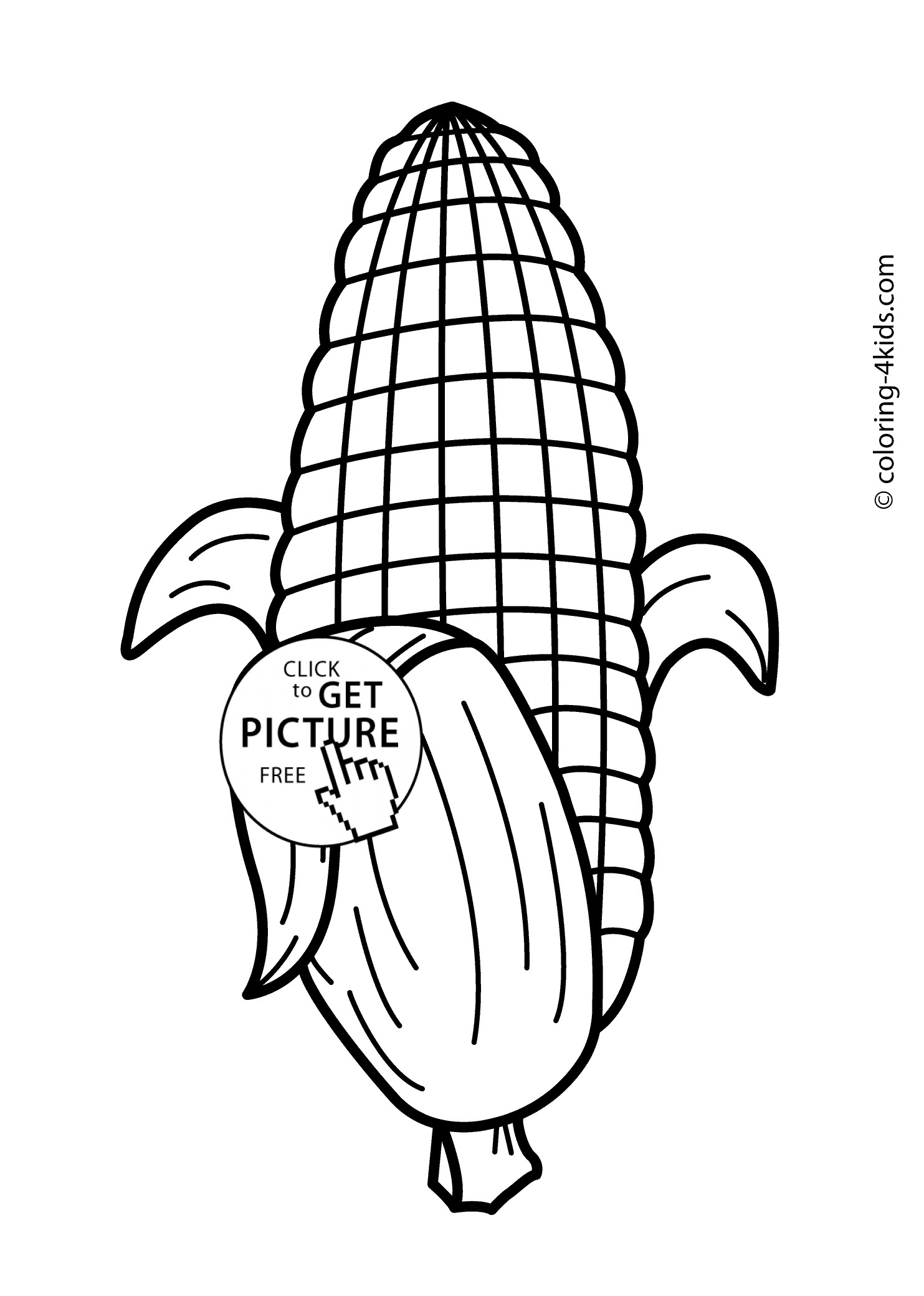 Vegetable Coloring Book Kids
 Maize ve able coloring page for kids printable