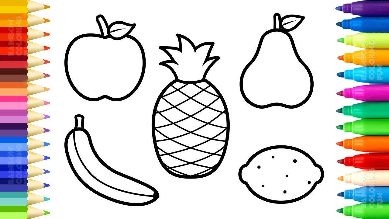 Vegetable Coloring Book Kids
 Fruits Coloring Pages How to Draw and Paint Sweet Fruits