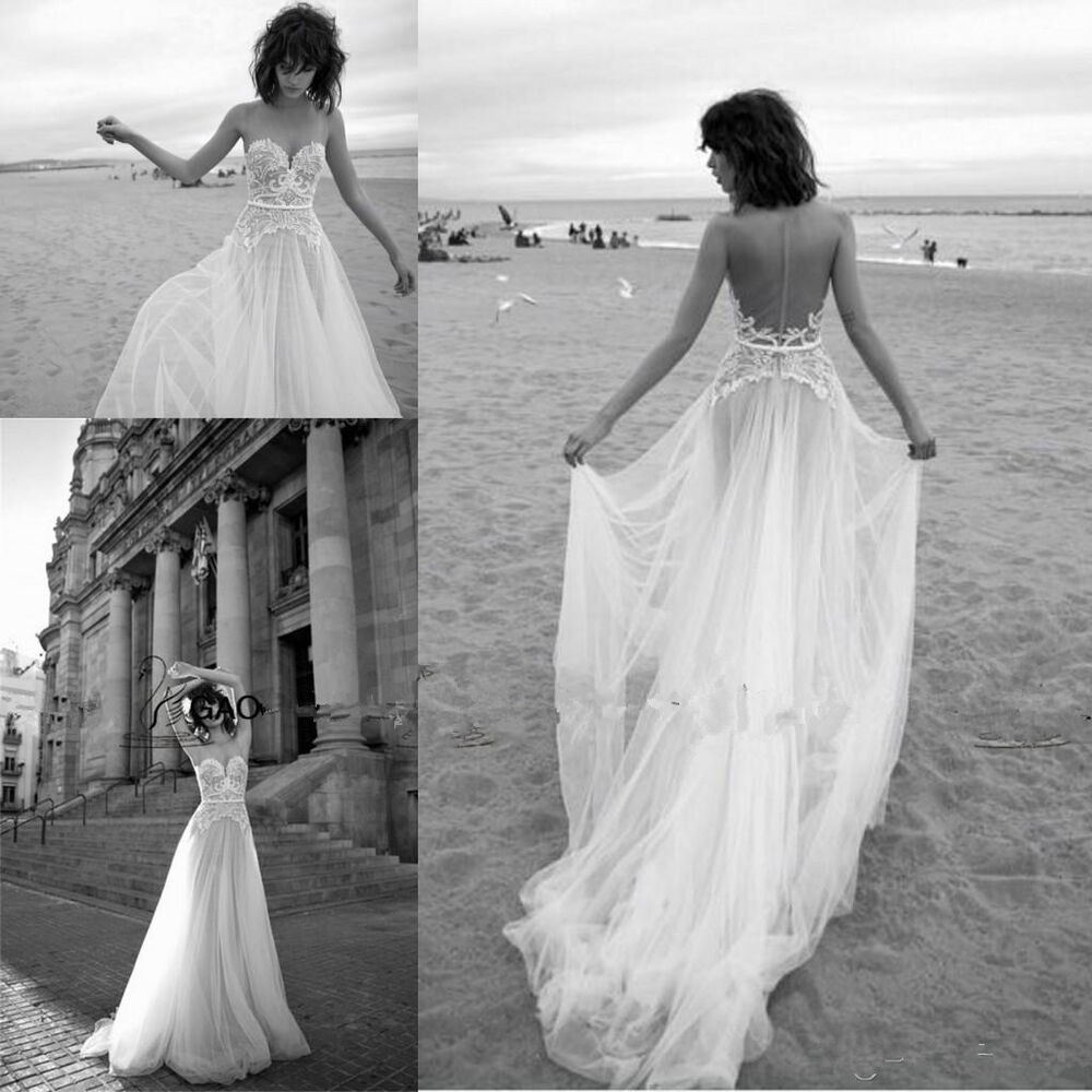 Vintage Beach Wedding
 Elegant Lace Backless Beach Wedding Dresses Vintage 2016