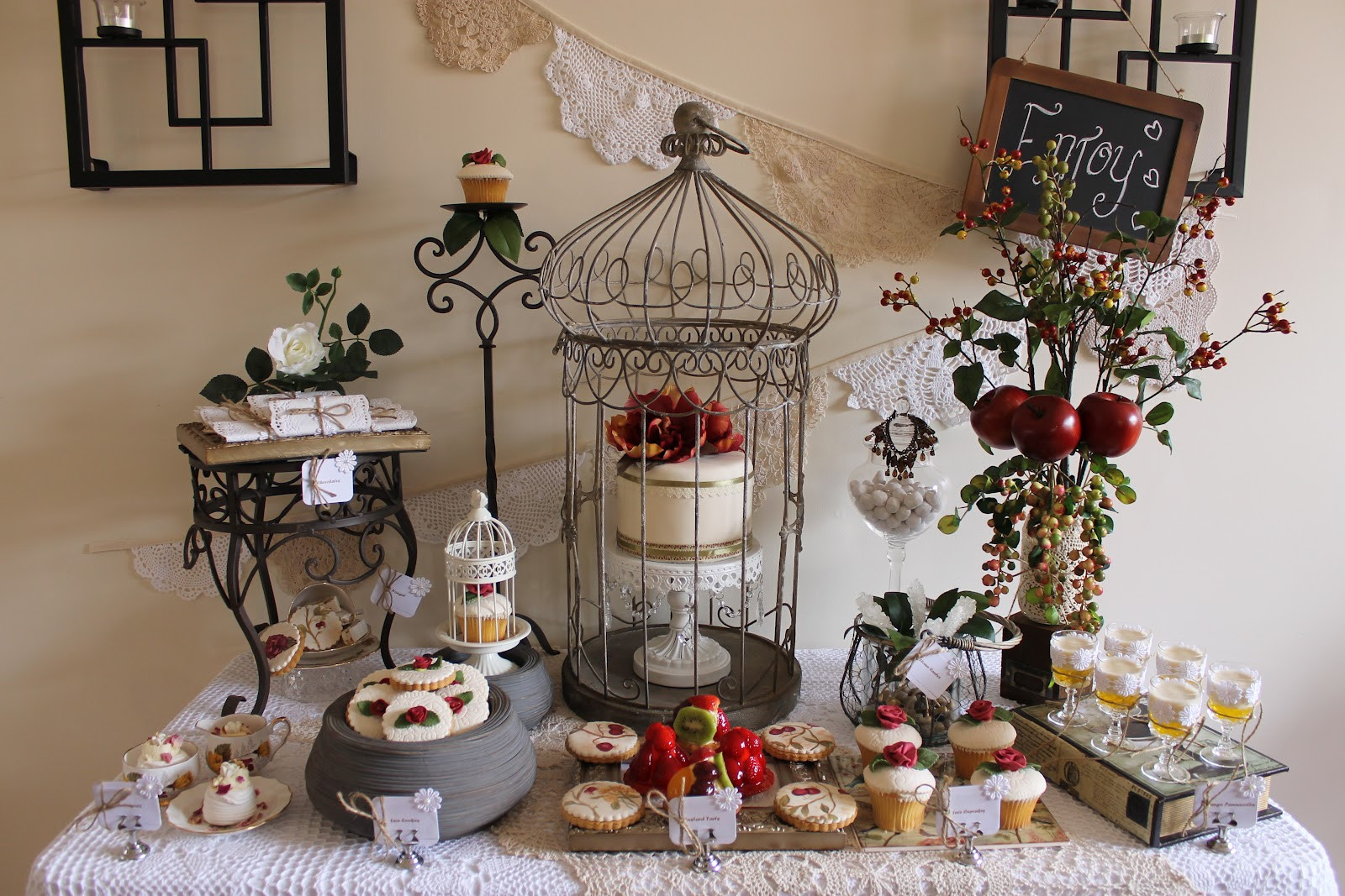 Vintage Birthday Decorations
 Events By Nat My Vintage Rose and Doily Inspired 32nd