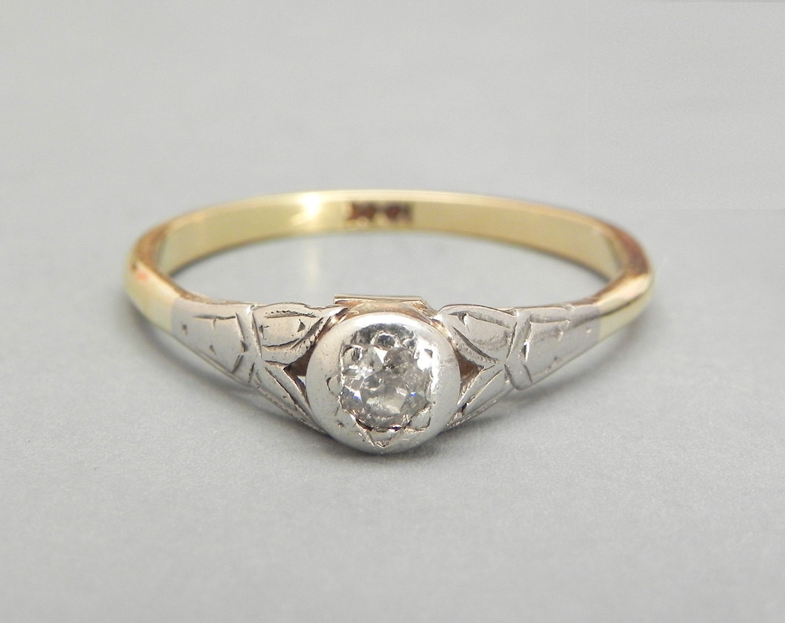 Vintage Wedding Rings 1920
 Vintage Diamond Promise Ring 1920s 0 15ct Diamond Solitaire