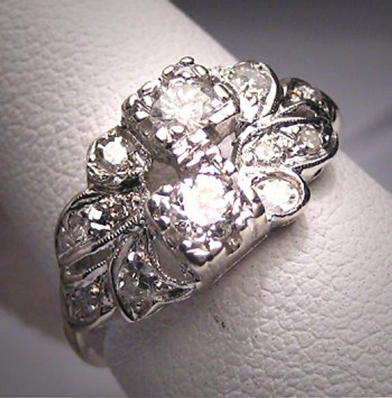 Vintage Wedding Rings 1920
 Antique Diamond Wedding Ring Band Vintage Art Deco 1920