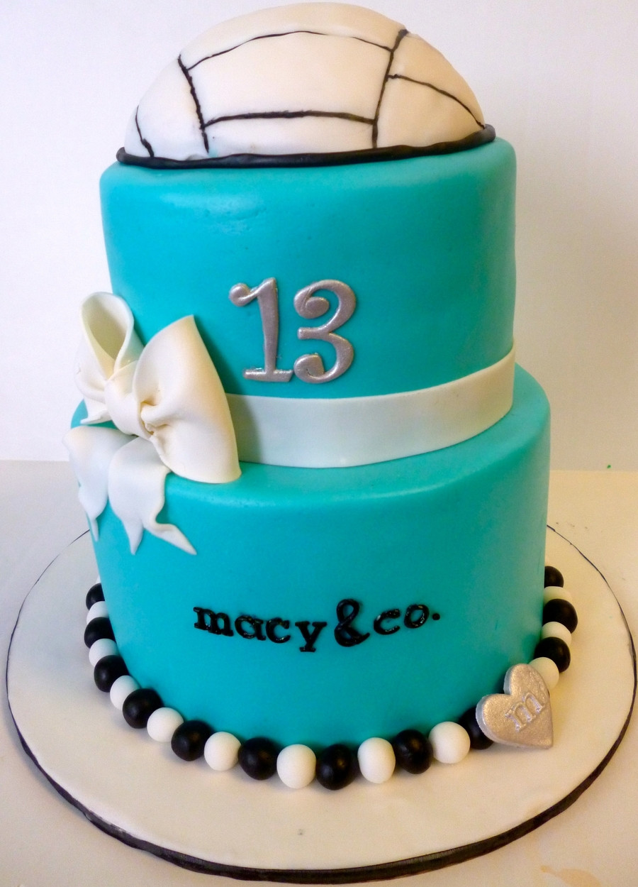 Volleyball Birthday Cake
 Tiffany Blue Volleyball Cake CakeCentral