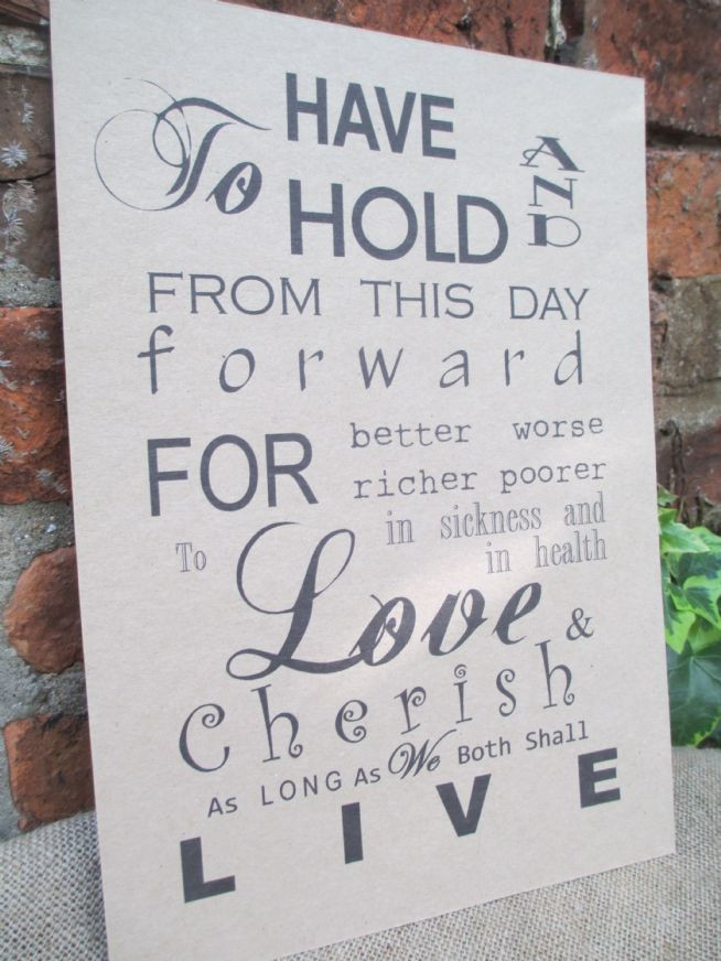 Vows Wedding Shop
 Wedding Vows Venue Sign A4 Size Poster Shabby Chic Kraft Card