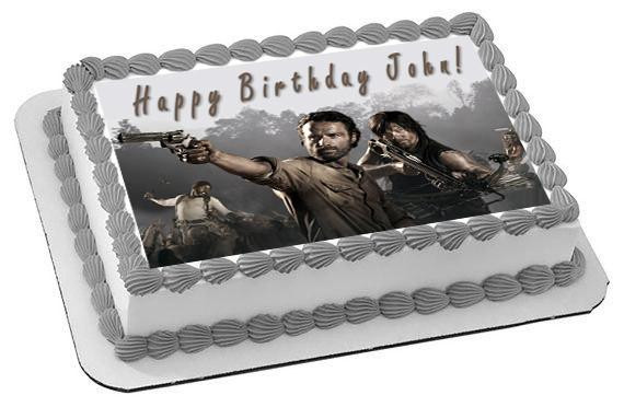 Walking Dead Birthday Cakes
 The Walking Dead 1 Edible Birthday Cake OR Cupcake Toppe
