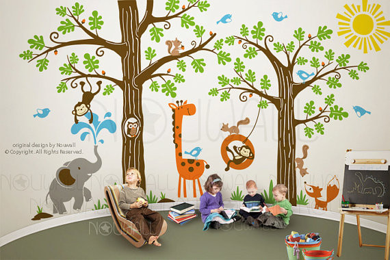 Wall Sticker For Kids Room
 4 Wondrous Woodland Leafy Dreams Nursery Decals