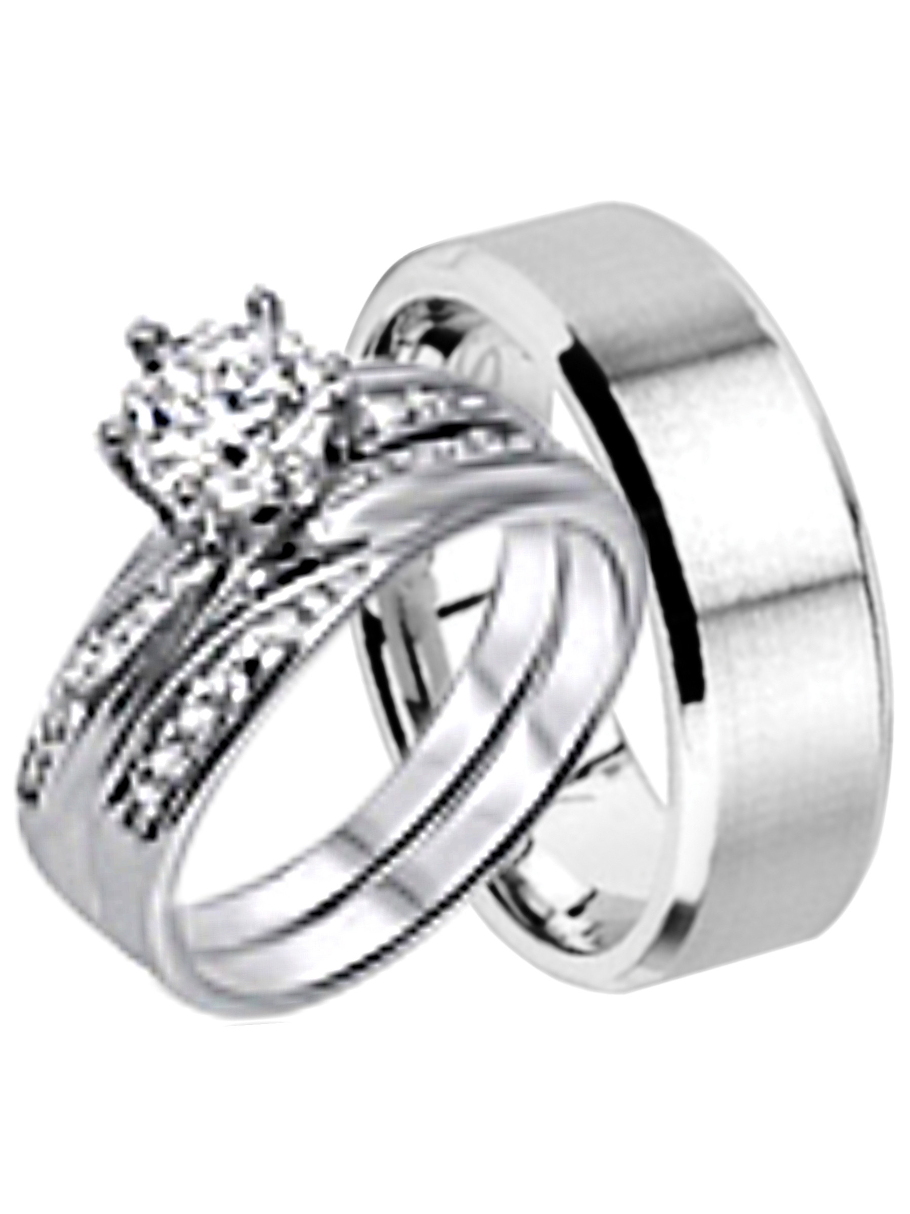 Walmart His And Hers Wedding Rings
 His and Hers Wedding Ring Set Matching Wedding Bands for