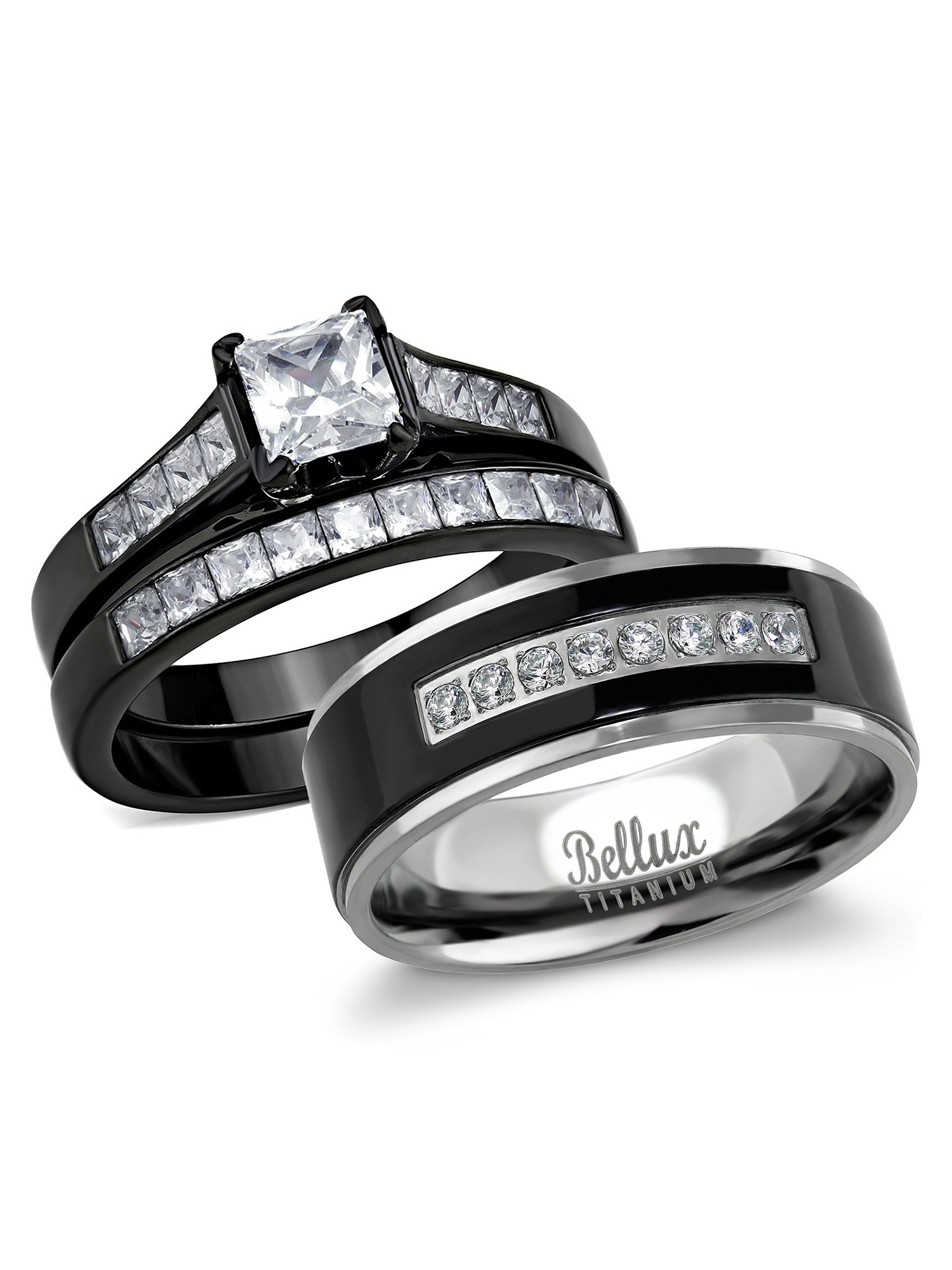 Walmart His And Hers Wedding Rings
 Bellux Style His and Hers Wedding Ring Sets Couples