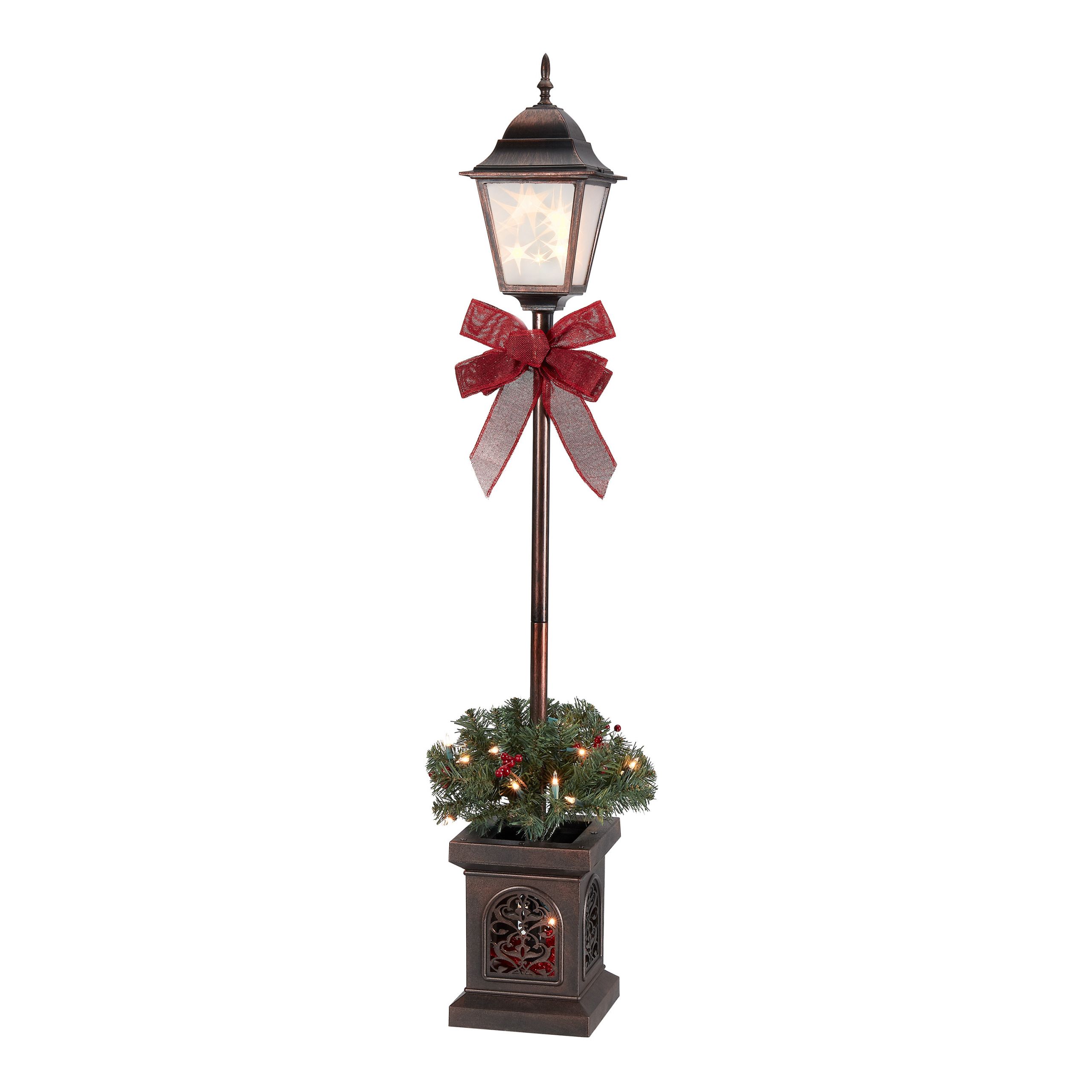 Walmart Outdoor Christmas Lights
 Holiday Time Prelit Lamp Post Christmas Tree 4 ft Bronze