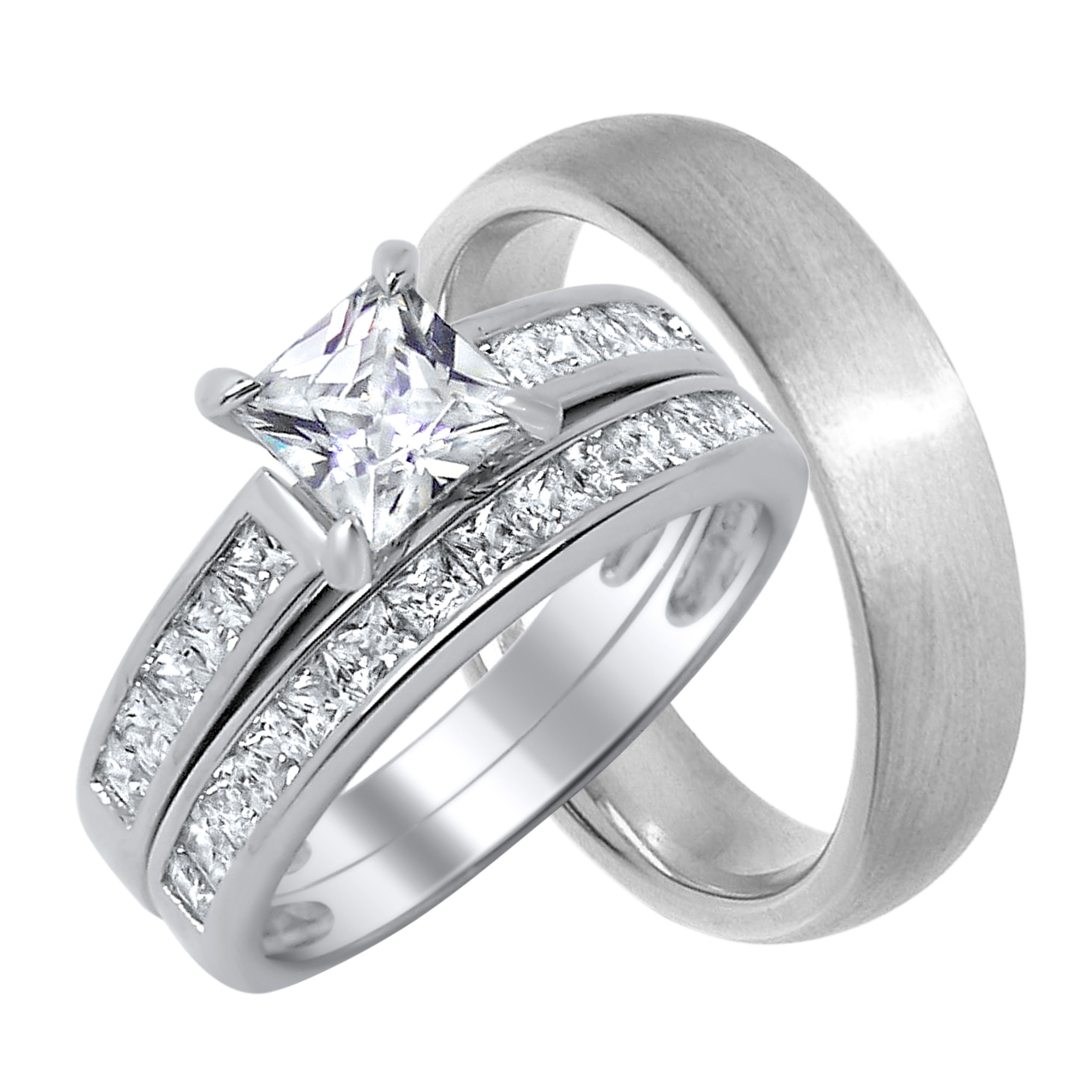 Walmart Wedding Rings Sets For Him And Her
 LaRaso & Co His and Her Wedding Ring Sets Matching Bands
