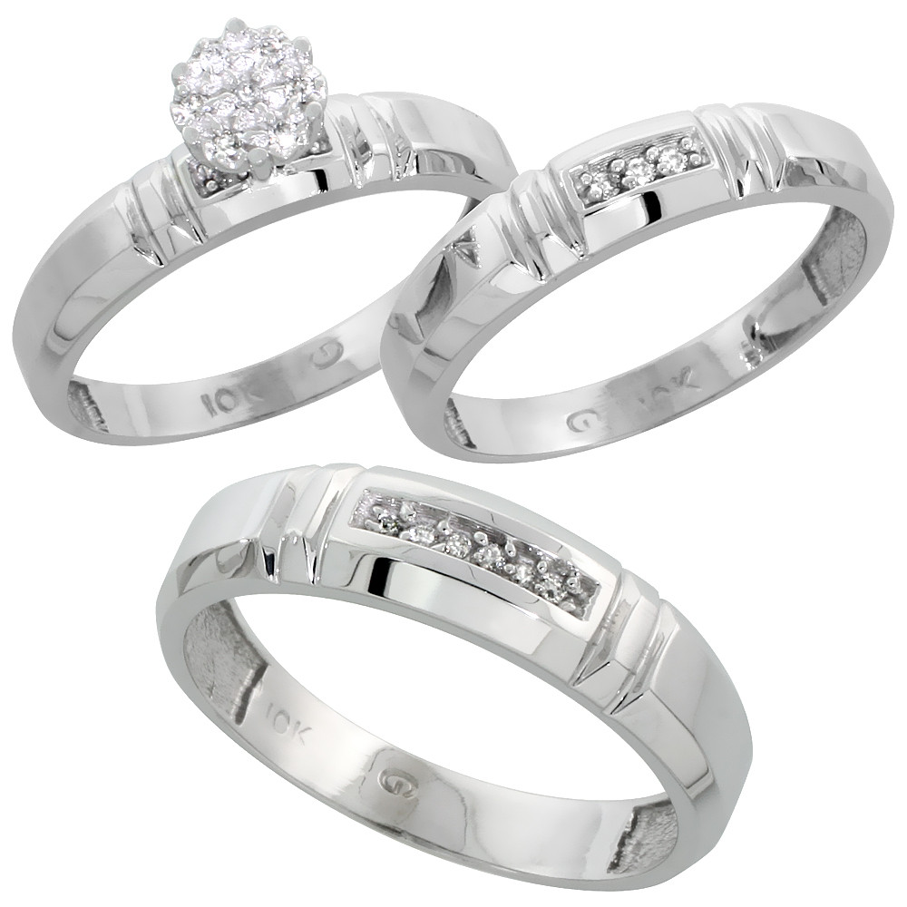 Walmart Wedding Rings Sets For Him And Her
 Gabriella Gold 10k Gold Diamond Trio Engagement Wedding