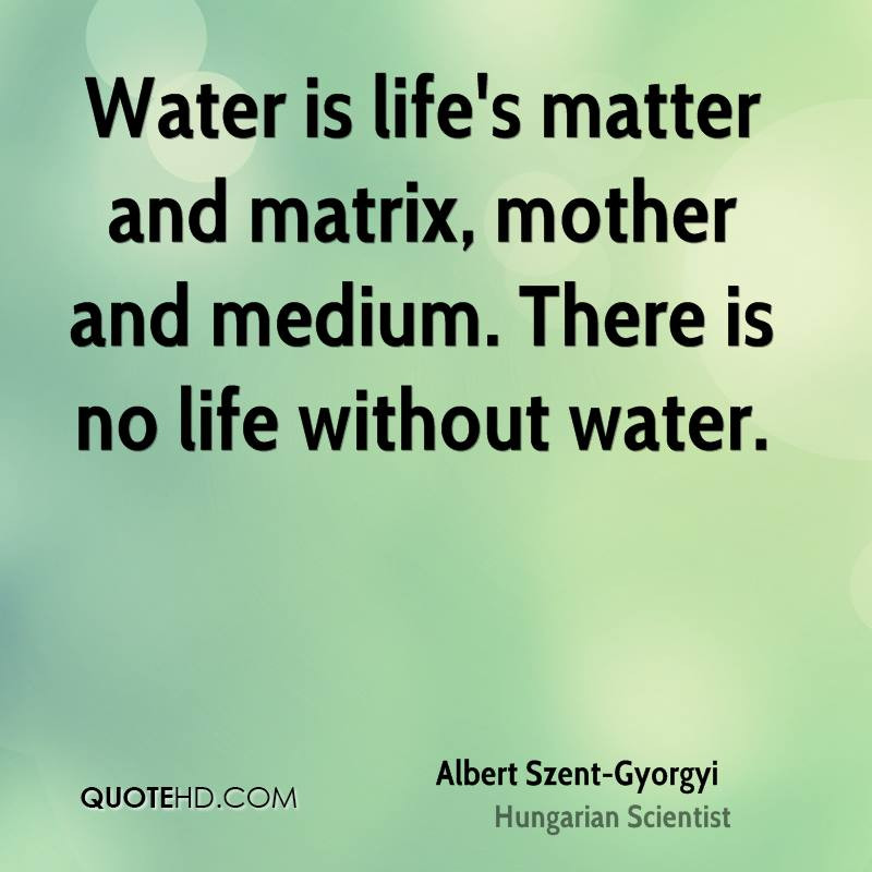 Water Is Life Quotes
 Albert Szent Gyorgyi Quotes