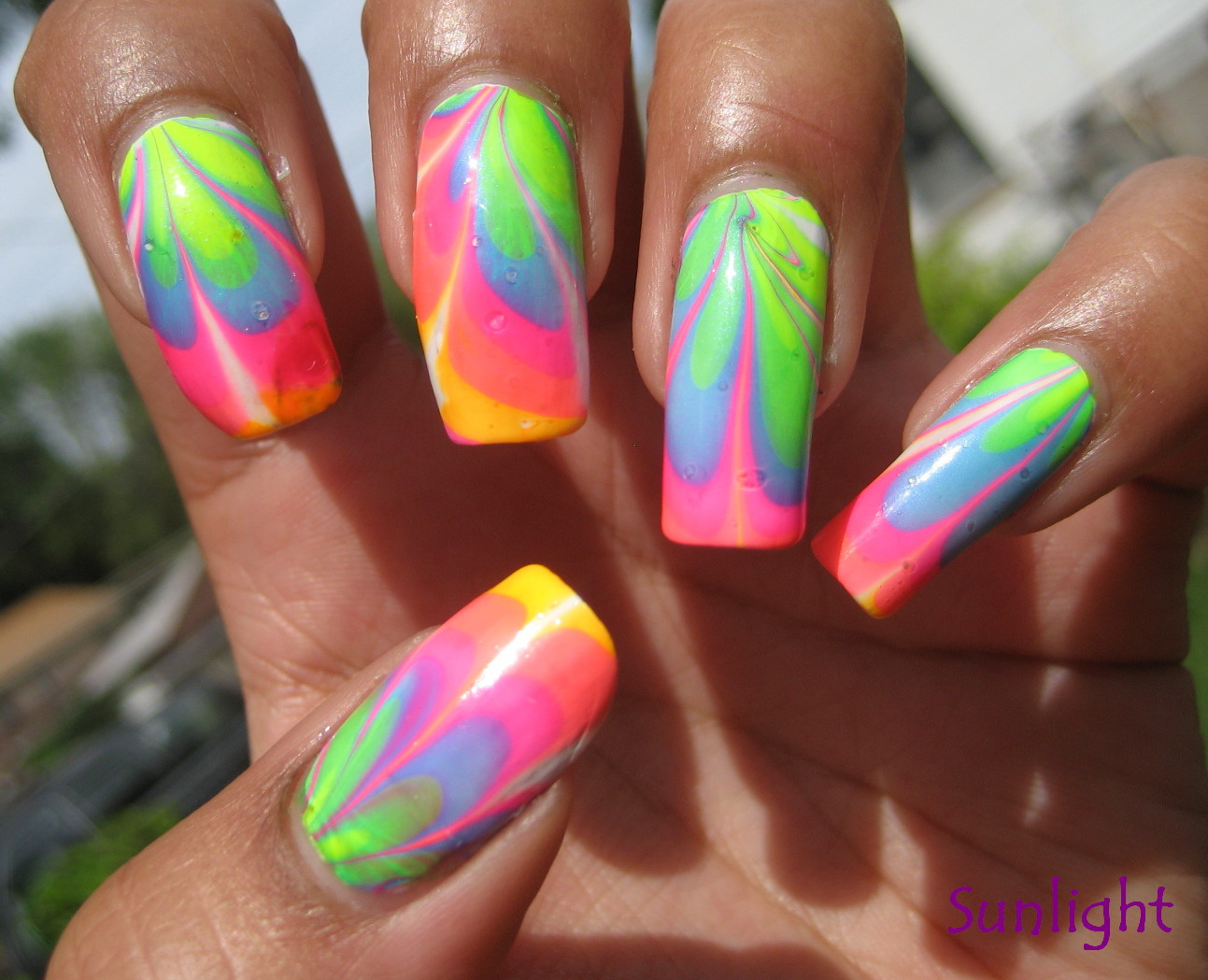 Water Marbling Nail Designs
 nailcrazy Neon Water Marble Video Tutorial