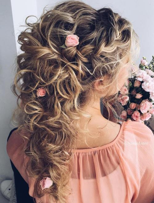 Wavy Bridesmaid Hairstyles
 20 Soft and Sweet Wedding Hairstyles for Curly Hair 2019