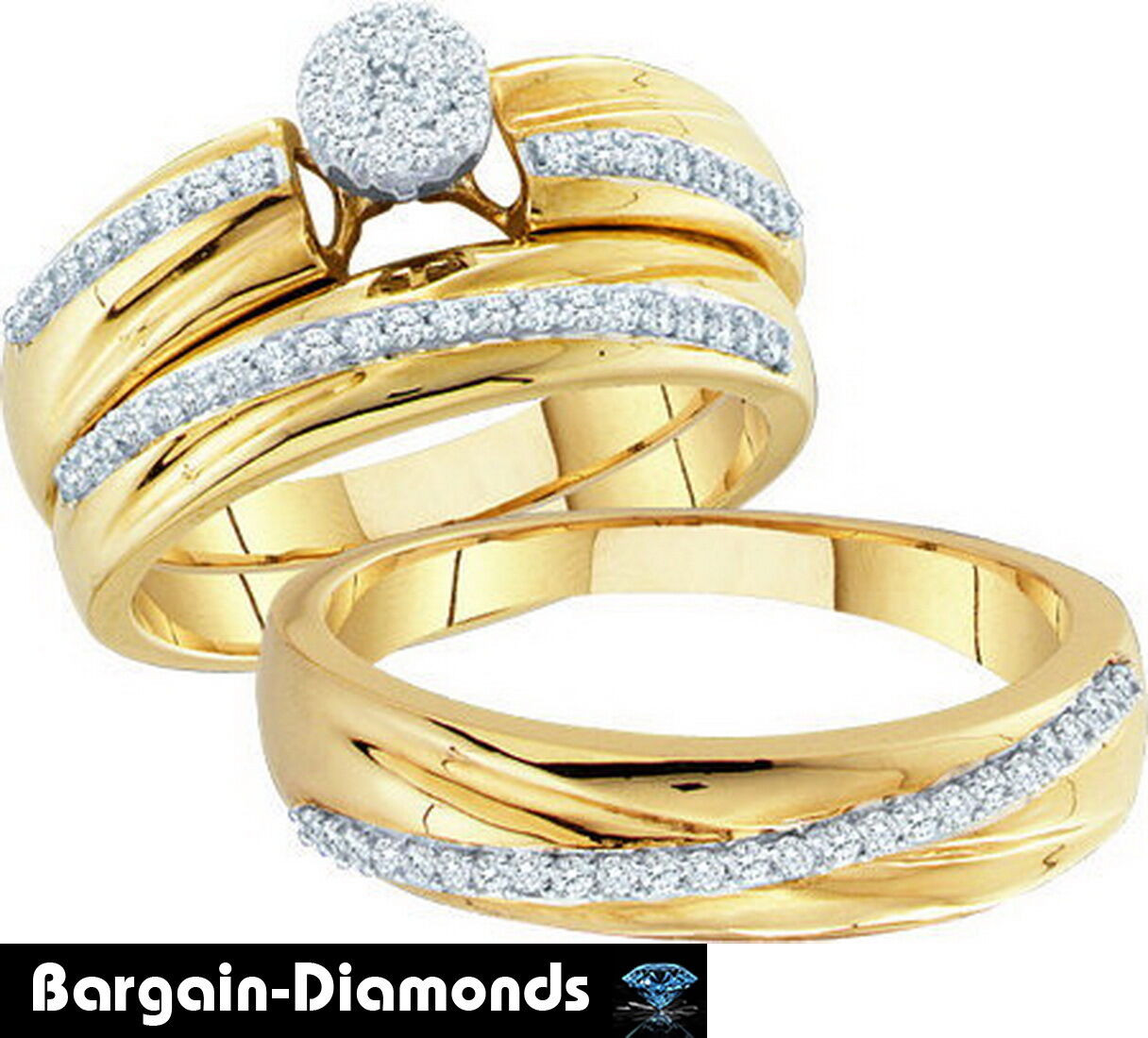 Wedding Band Sets For Bride And Groom
 diamond 40 carat 3 ring bridal engagement wedding band