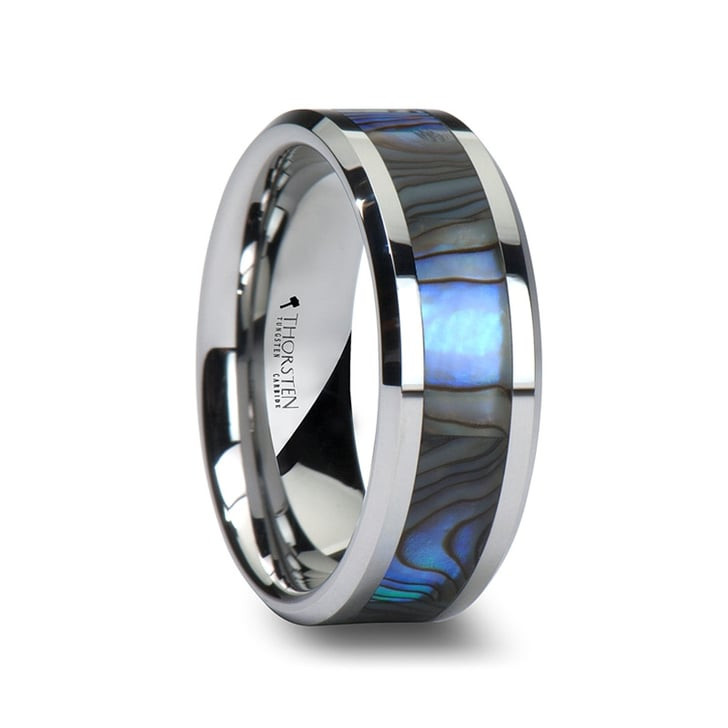 Wedding Bands For Men Tungsten
 Men s Tungsten Wedding Band With Mother of Pearl Inlay