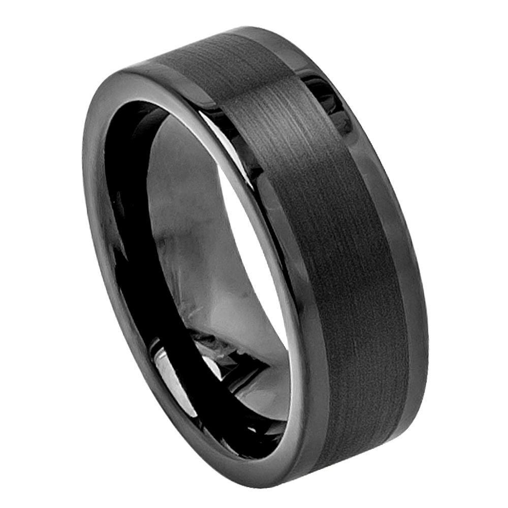 Wedding Bands For Men
 Black Tungsten Carbide Wedding Band Ring Mens Jewelry