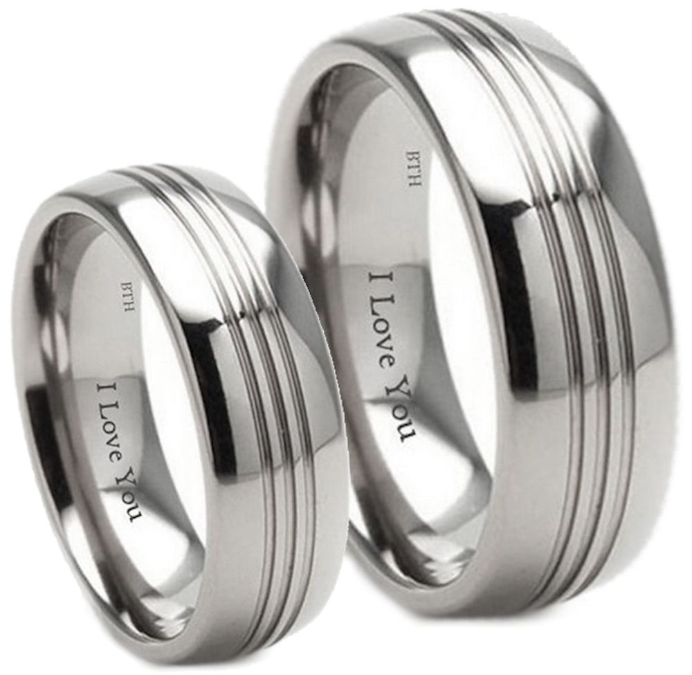 Wedding Bands Sets His And Hers
 New Boxed 7mm His And Hers Titanium Wedding Engagement