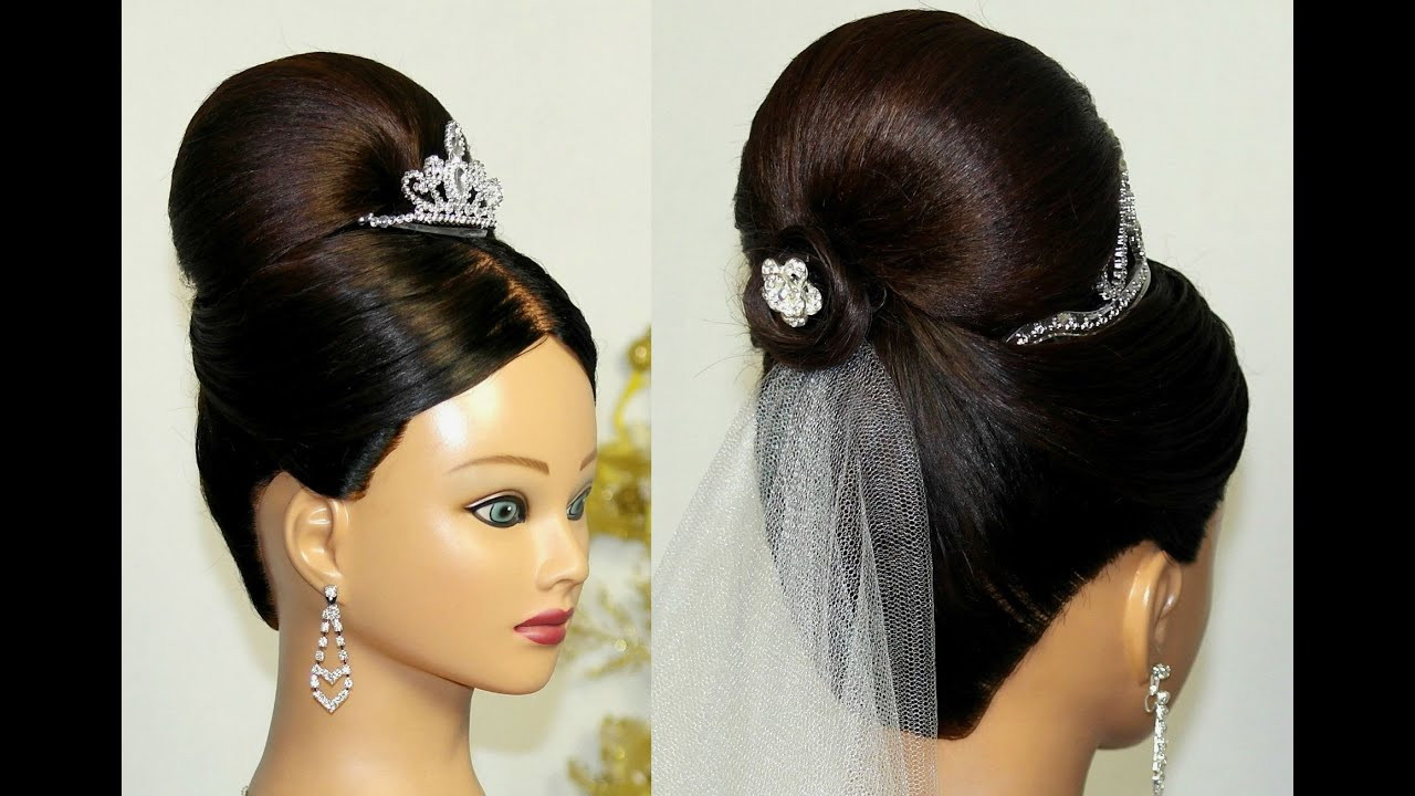 Wedding Buns Hairstyles
 Bridal Updo Bun hairstyle for medium long hair