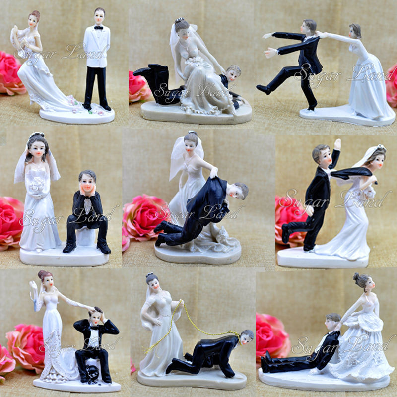 Wedding Cake Toppers Funny
 Funny Wedding Cake Toppers Figurine Bride Groom Humor