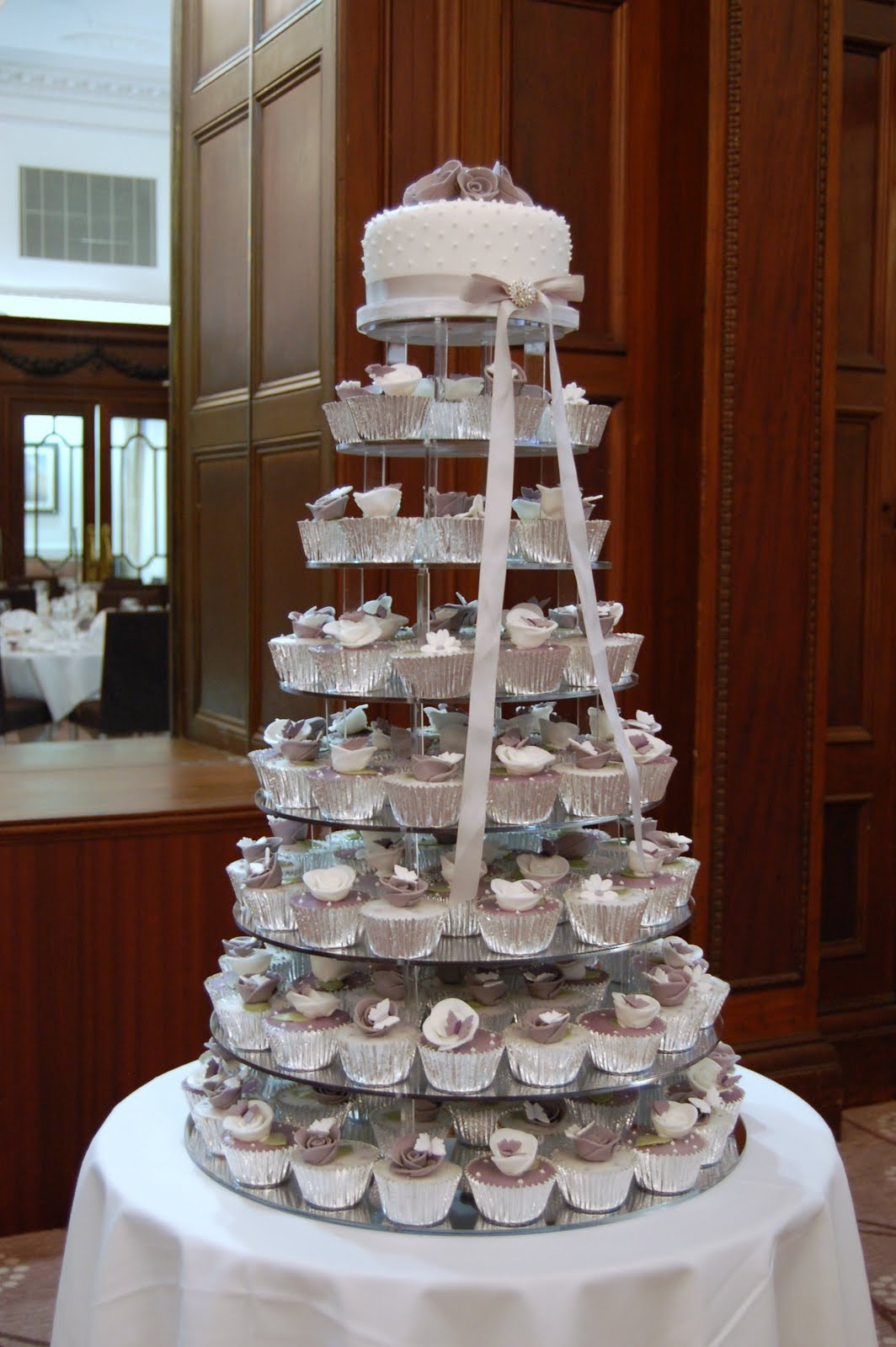 Wedding Cakes Cupcakes
 iced Victorian Lilac Cupcake Wedding Cake
